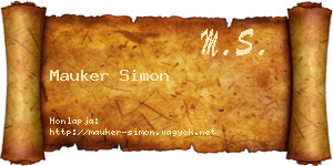 Mauker Simon névjegykártya